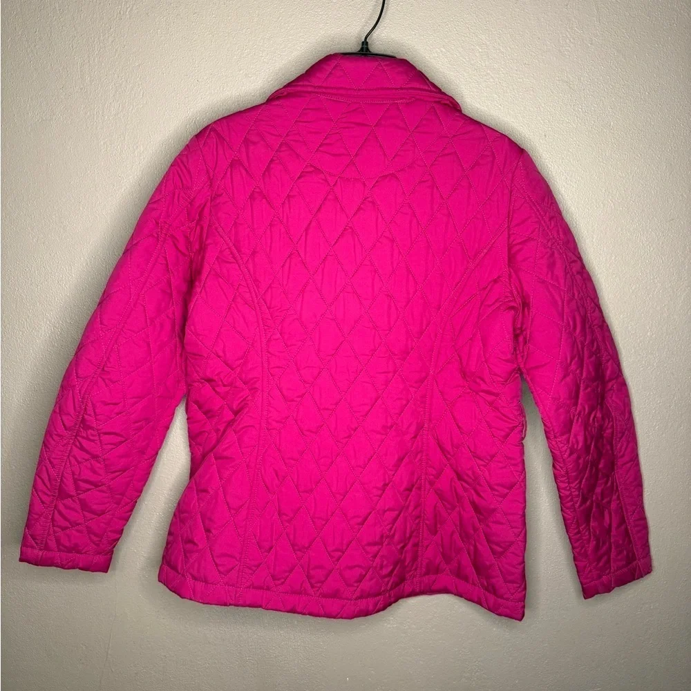 Lands’ End Magenta Pink Quilted Button Up Barn Chore Jacket Women's Size S/P - Picture 10 of 15